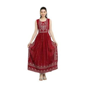 PID-63372-Women-s-Casual-Rayon-3-4th-Sleeves-Kurti-Maroon-1-1000x1000-1.webp