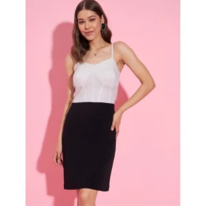 PID-65373-Women-s-Polyester-Lycra-Color-Blocking-Shoulder-Straps-Dress-White-Black-2-1000x1000-1.webp