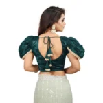 PID-65845-Women-s-Puff-Sleeve-Jimmy-Back-Open-V-Neck-Readymade-Blouse-Teal-38-Alterable-up-to-42-1000x1000-4.webp