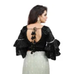 PID-65848-Women-s-Layered-Ruffle-Sleeve-Organza-Solid-V-Neck-Readymade-Blouse-Black-Free-Size-up-1000x1000-3.webp