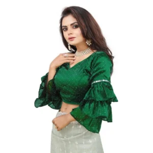 PID-65850-Women-s-Layered-Ruffle-Sleeve-Organza-Solid-V-Neck-Readymade-Blouse-Green-Free-Size-up-1000x1000-1.webp