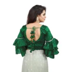 PID-65850-Women-s-Layered-Ruffle-Sleeve-Organza-Solid-V-Neck-Readymade-Blouse-Green-Free-Size-up-1000x1000-3.webp