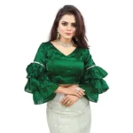 PID-65850-Women-s-Layered-Ruffle-Sleeve-Organza-Solid-V-Neck-Readymade-Blouse-Green-Free-Size-up-1000x1000-4.webp