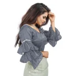 PID-65851-Women-s-Layered-Ruffle-Sleeve-Organza-Solid-V-Neck-Readymade-Blouse-Grey-Free-Size-up-t-1000x1000-2.webp