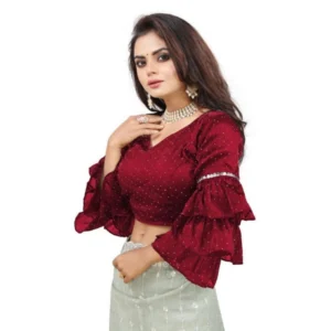 PID-65854-Women-s-Layered-Ruffle-Sleeve-Organza-Solid-V-Neck-Readymade-Blouse-Maroon-Free-Size-up-1000x1000-1.webp