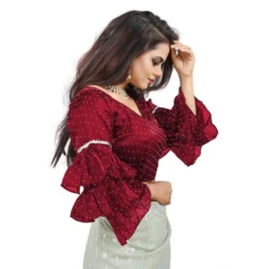 PID-65854-Women-s-Layered-Ruffle-Sleeve-Organza-Solid-V-Neck-Readymade-Blouse-Maroon-Free-Size-up-1000x1000-2.webp