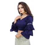 PID-65855-Women-s-Layered-Ruffle-Sleeve-Organza-Solid-V-Neck-Readymade-Blouse-Navy-Free-Size-up-t-1000x1000-1.webp