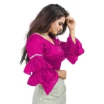 PID-65856-Women-s-Layered-Ruffle-Sleeve-Organza-Solid-V-Neck-Readymade-Blouse-Pink-Free-Size-up-t-1000x1000-2.webp