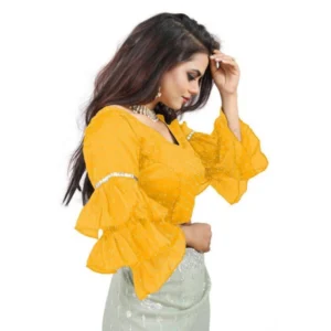 PID-65860-Women-s-Layered-Ruffle-Sleeve-Organza-Solid-V-Neck-Readymade-Blouse-Yellow-Free-Size-up-1000x1000-2.webp