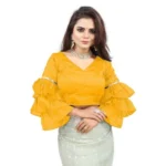 PID-65860-Women-s-Layered-Ruffle-Sleeve-Organza-Solid-V-Neck-Readymade-Blouse-Yellow-Free-Size-up-1000x1000-4.webp