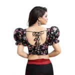 PID-65862-Women-s-Puff-Sleeve-Organza-Printed-V-Neck-Readymade-Blouse-Black-38-Alterable-up-to-42-1000x1000-3.webp