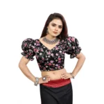 PID-65862-Women-s-Puff-Sleeve-Organza-Printed-V-Neck-Readymade-Blouse-Black-38-Alterable-up-to-42-1000x1000-4.webp