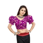 PID-65865-Women-s-Puff-Sleeve-Organza-Printed-V-Neck-Readymade-Blouse-Purple-38-Alterable-up-to-4-1000x1000-4.webp