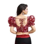 PID-65866-Women-s-Puff-Sleeve-Organza-Printed-V-Neck-Readymade-Blouse-Maroon-38-Alterable-up-to-4-1000x1000-3.webp