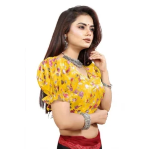 PID-65867-Women-s-Puff-Sleeve-Organza-Printed-V-Neck-Readymade-Blouse-Mustard-38-Alterable-up-to-1000x1000-1.webp