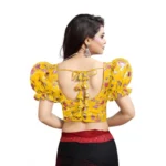 PID-65867-Women-s-Puff-Sleeve-Organza-Printed-V-Neck-Readymade-Blouse-Mustard-38-Alterable-up-to-1000x1000-3.webp