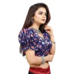 PID-65868-Women-s-Puff-Sleeve-Organza-Printed-V-Neck-Readymade-Blouse-Navy-38-Alterable-up-to-42-1000x1000-2.webp