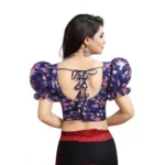 PID-65868-Women-s-Puff-Sleeve-Organza-Printed-V-Neck-Readymade-Blouse-Navy-38-Alterable-up-to-42-1000x1000-3.webp
