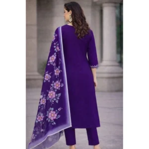 PID-65971-Women-s-Chanderi-Silk-Ethnic-Motif-V-Neck-Three-Quarter-Sleeve-Kurti-With-Pant-Dupatta-Se-1000x1000-2.webp
