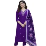 PID-65971-Women-s-Chanderi-Silk-Ethnic-Motif-V-Neck-Three-Quarter-Sleeve-Kurti-With-Pant-Dupatta-Se-1000x1000-4.webp