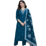 PID-65972-Women-s-Chanderi-Silk-Ethnic-Motif-V-Neck-Three-Quarter-Sleeve-Kurti-With-Pant-Dupatta-Se-1000x1000-2.webp